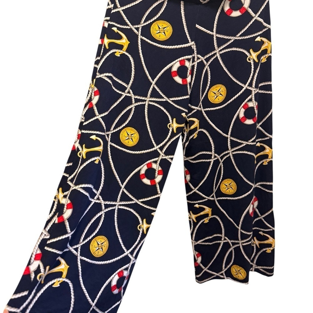 LAUREN Ralph Lauren Nautical Wide Leg Soft Palazzo Pants - Picture 8 of 9